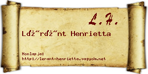 Léránt Henrietta névjegykártya