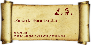 Léránt Henrietta névjegykártya